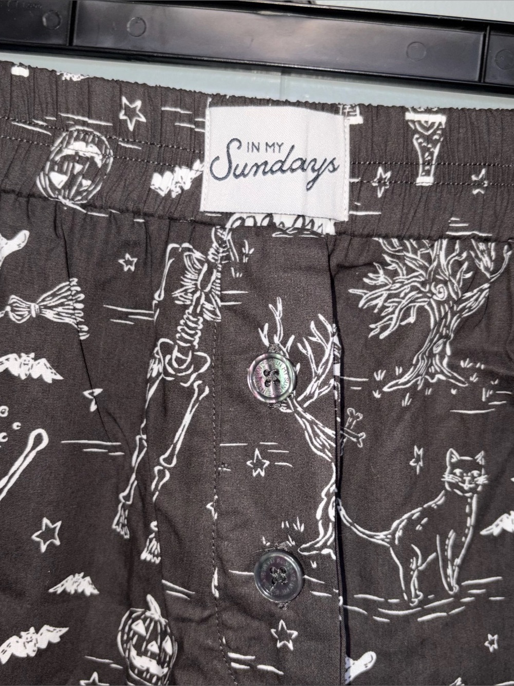 In My Sundays NWT Black Halloween Toile Boxer Short Cotton Small - Picture 3 of 8